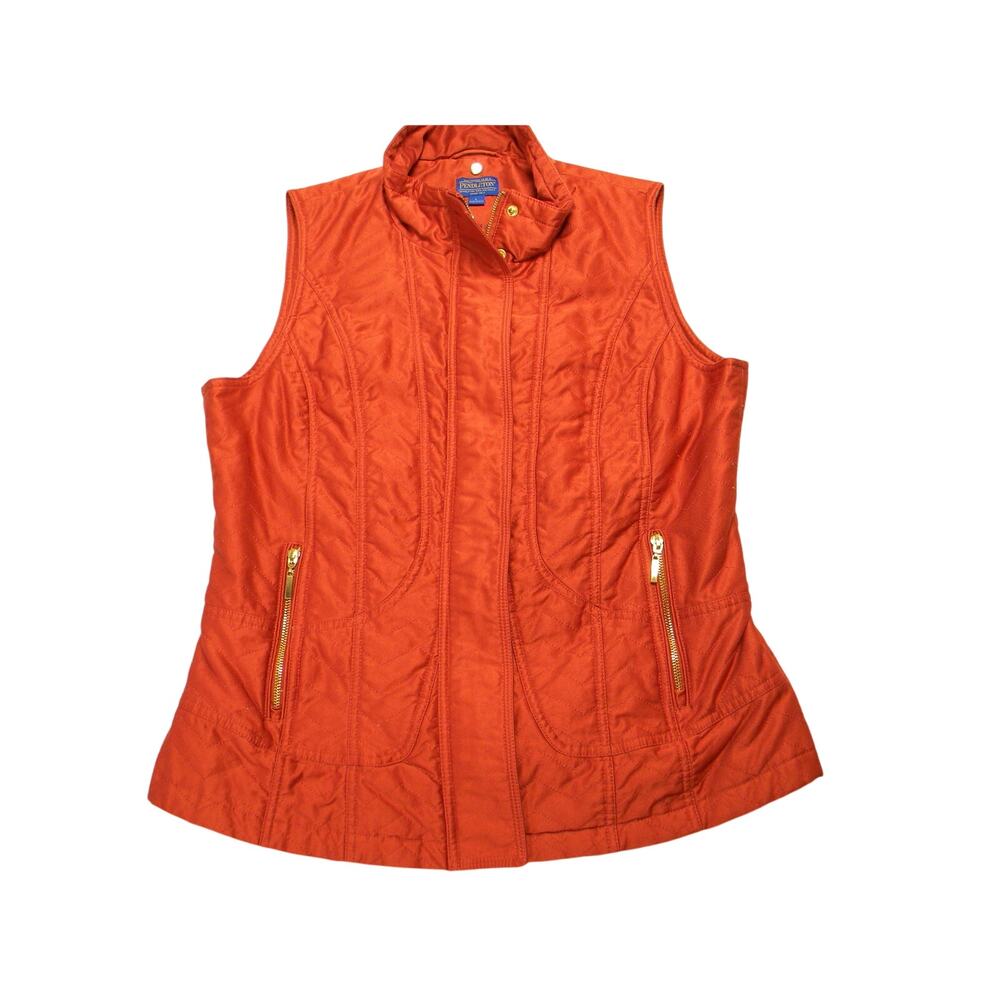 Pendleton Orange Quilted Vest